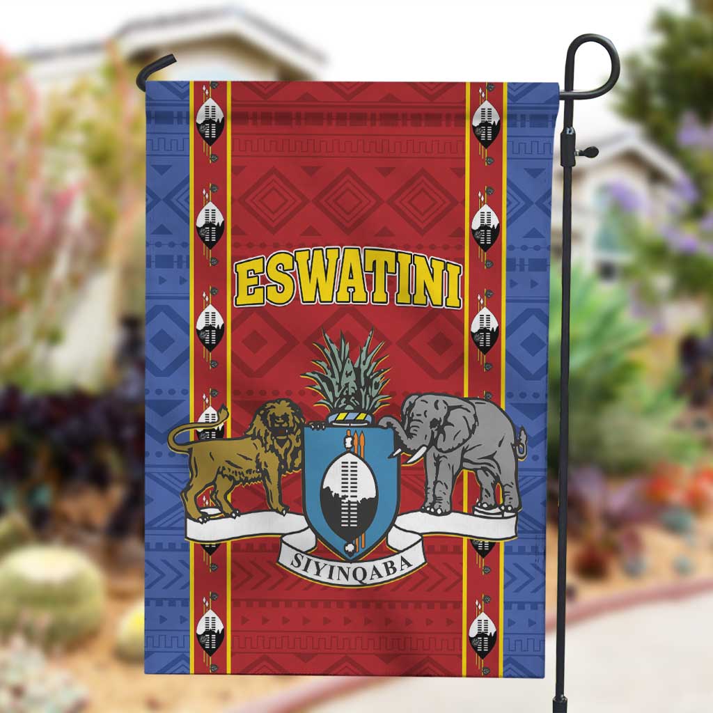Eswatini African Pattern Garden Flag Swaziland Shield Siyinqaba LT01