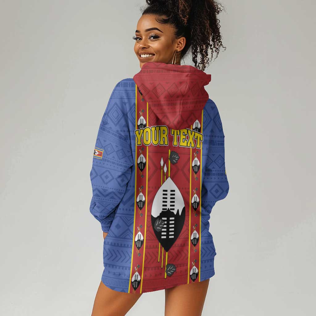 Eswatini African Pattern Hoodie Dress Swaziland Shield Siyinqaba LT01