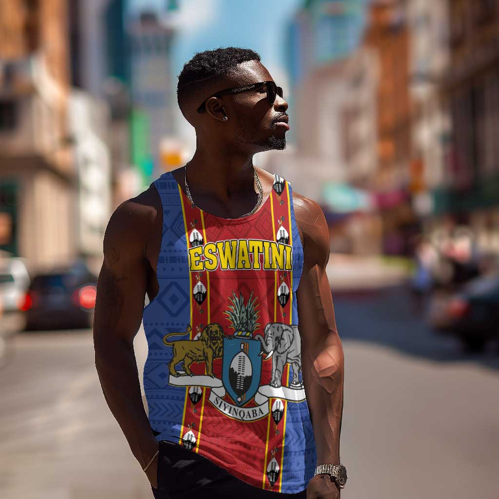 Eswatini African Pattern Men Tank Top Swaziland Shield Siyinqaba LT01