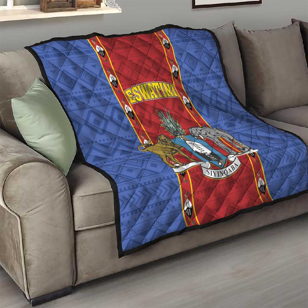 Eswatini African Pattern Quilt Swaziland Shield Siyinqaba LT01
