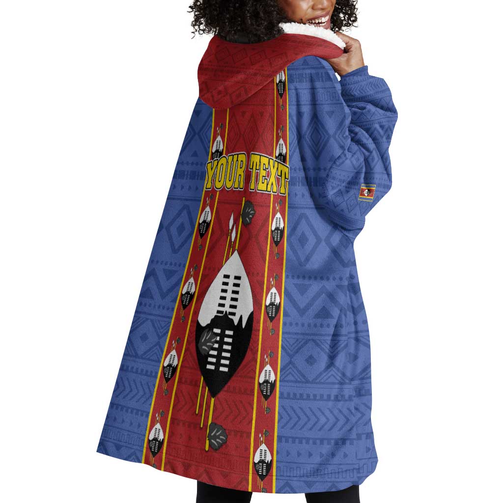 Eswatini African Pattern Wearable Blanket Hoodie Swaziland Shield Siyinqaba LT01