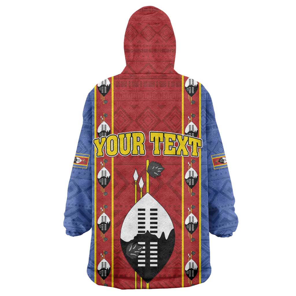 Eswatini African Pattern Wearable Blanket Hoodie Swaziland Shield Siyinqaba LT01