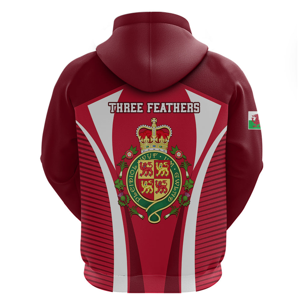 Wales Rugby Hoodie Three Feathers Dragon 2023 World Cup LT01
