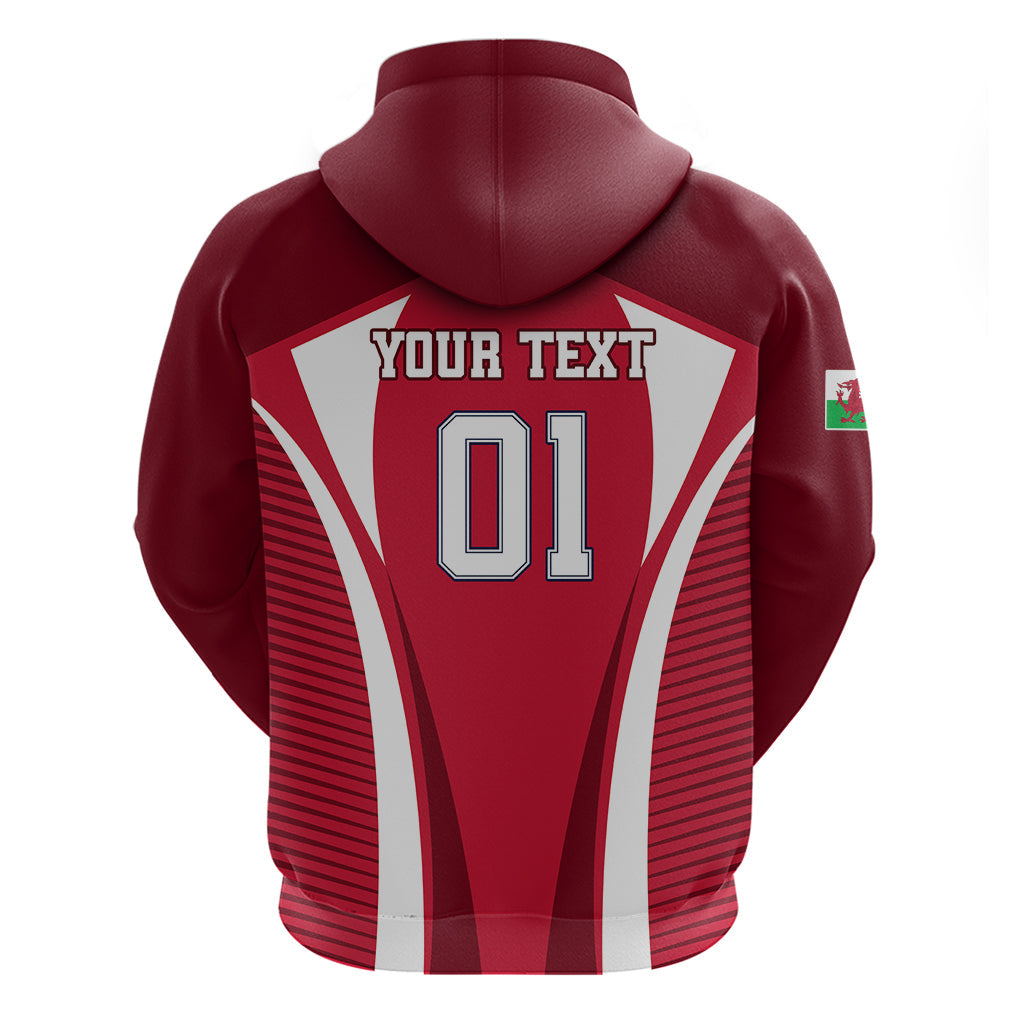 Custom Wales Rugby Hoodie Three Feathers Dragon 2023 World Cup LT01