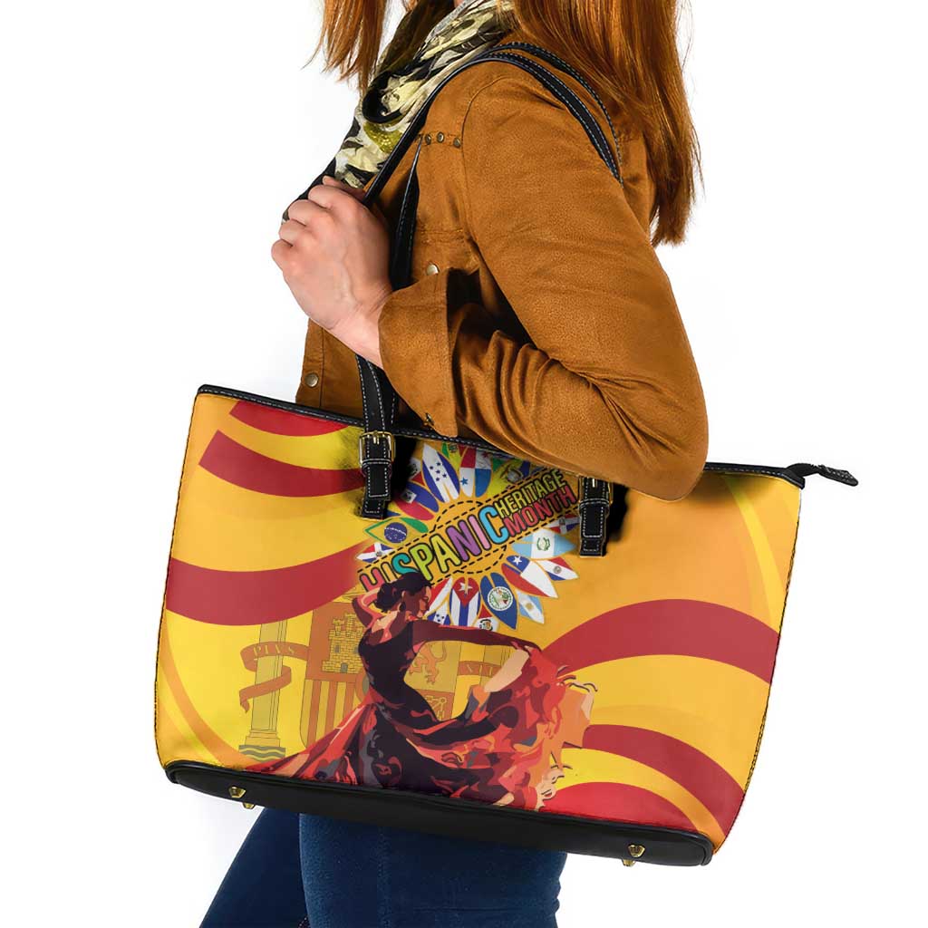 Hispanic Heritage Month Leather Tote Bag Espana Flamenco LT01