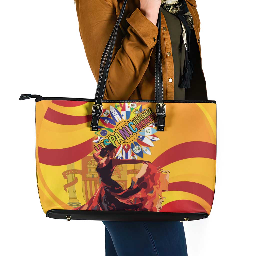 Hispanic Heritage Month Leather Tote Bag Espana Flamenco LT01
