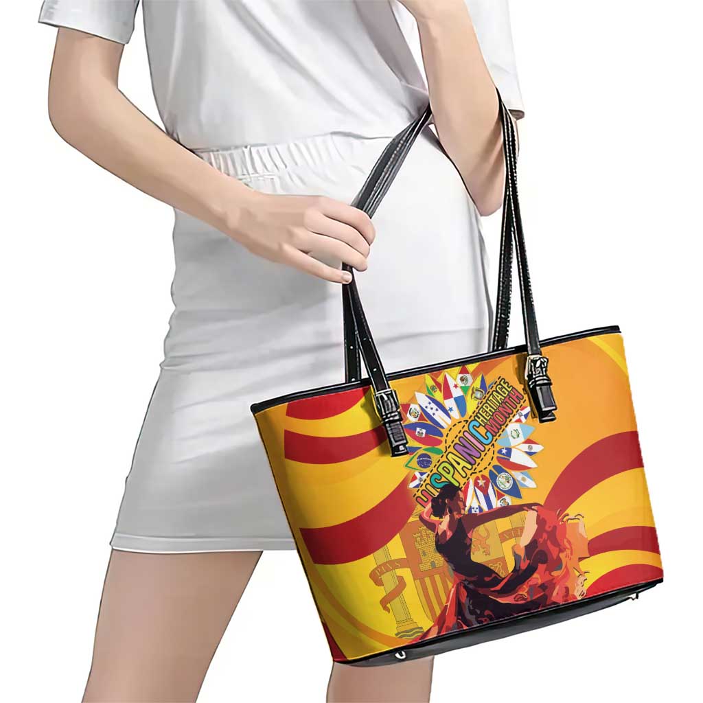 Hispanic Heritage Month Leather Tote Bag Espana Flamenco LT01