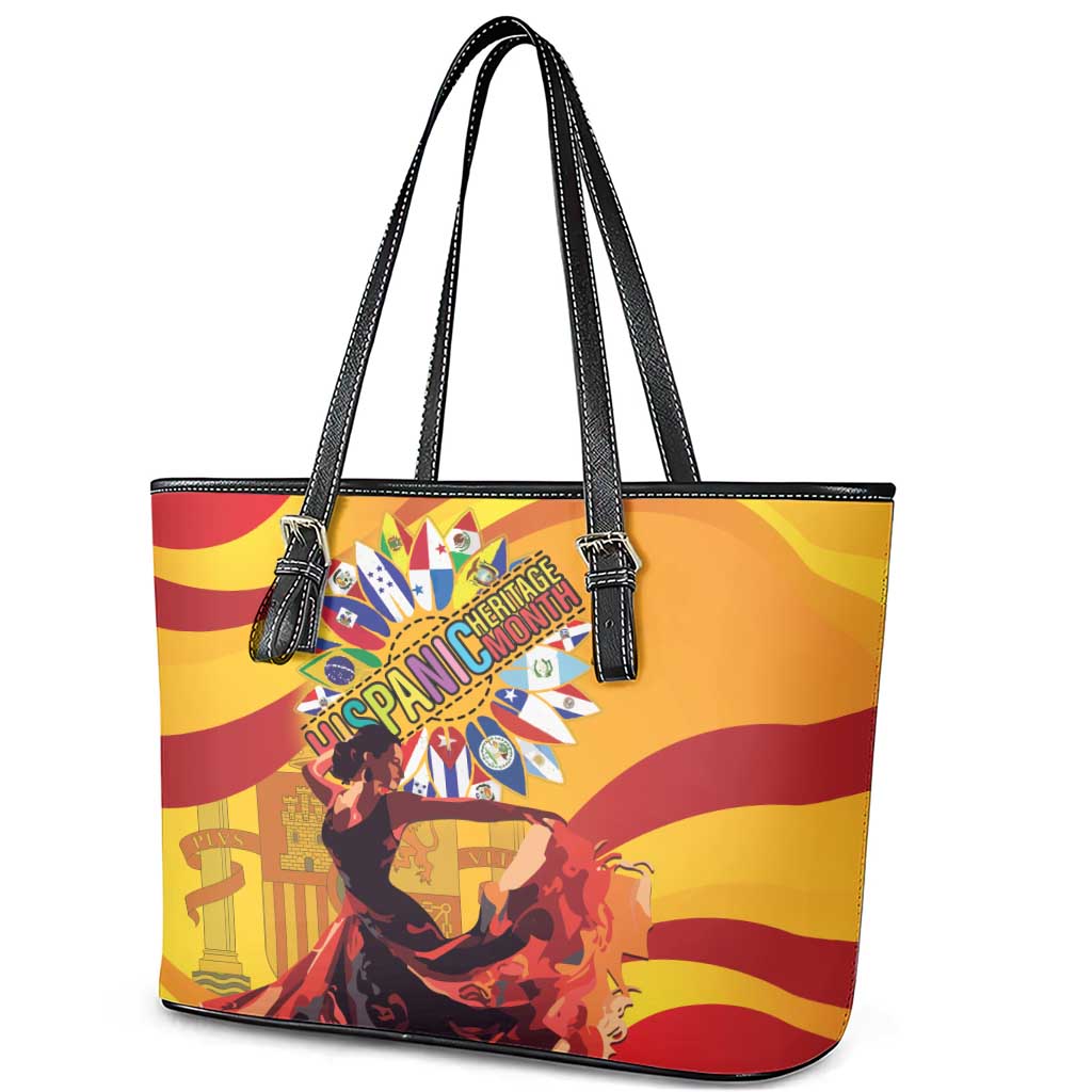 Hispanic Heritage Month Leather Tote Bag Espana Flamenco LT01