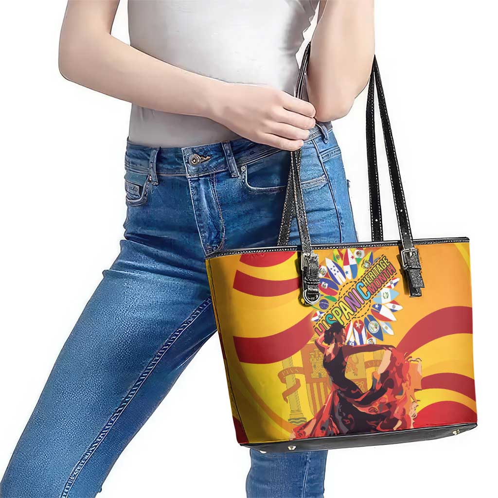 Hispanic Heritage Month Leather Tote Bag Espana Flamenco LT01
