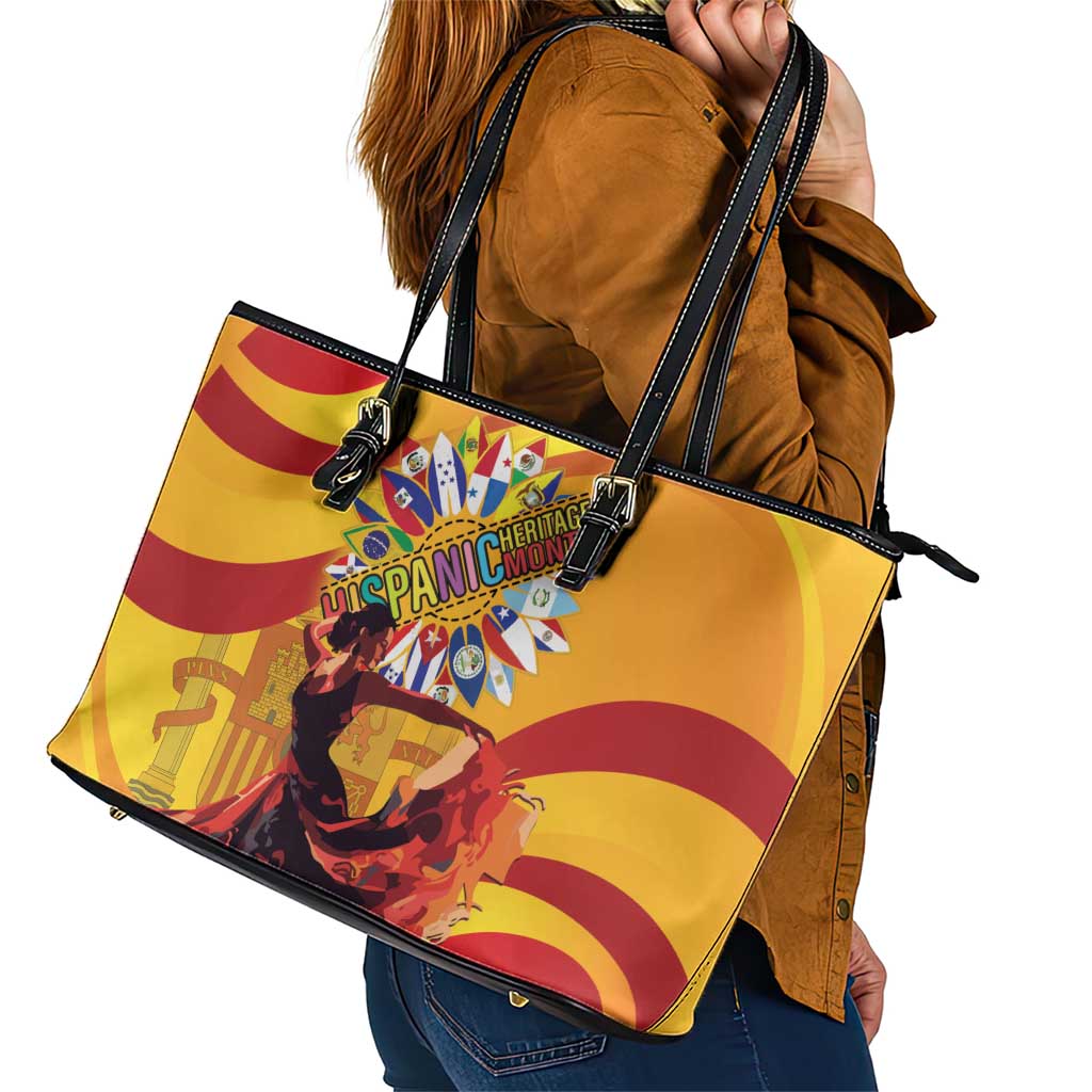 Hispanic Heritage Month Leather Tote Bag Espana Flamenco LT01