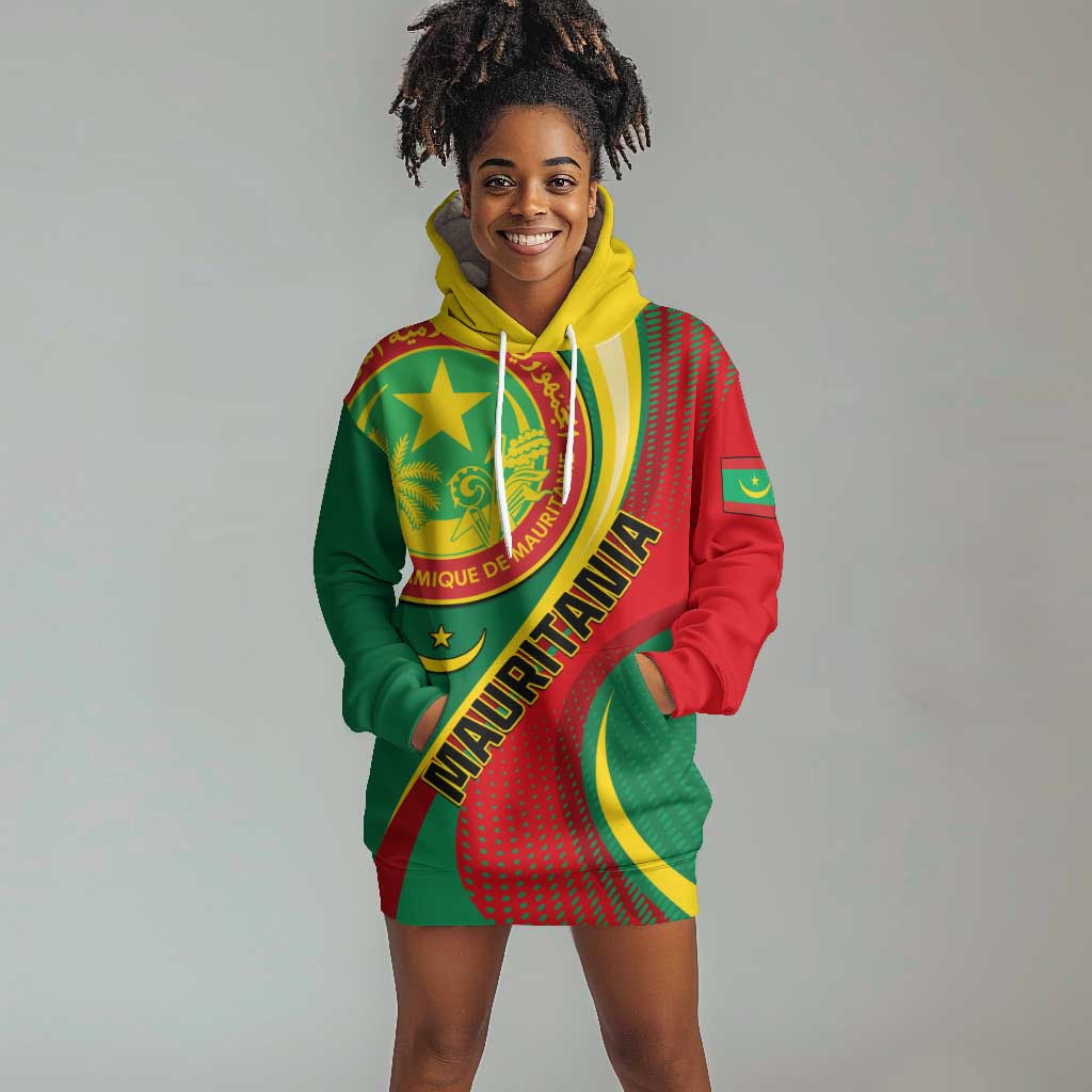Personalized Mauritania Independence Day Hoodie Dress with Mauritanian Seal - Special Version LT01