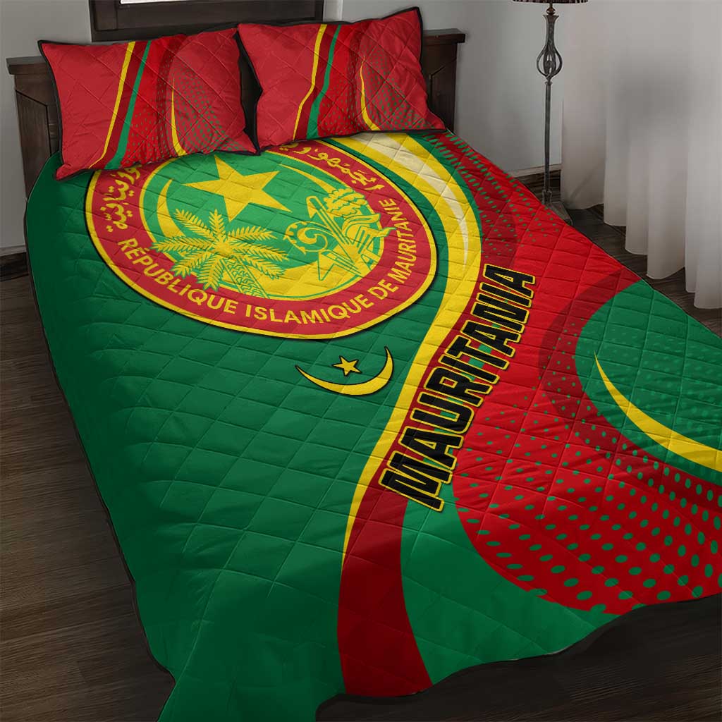 Mauritania Independence Day Quilt Bed Set with Mauritanian Seal - Special Version LT01