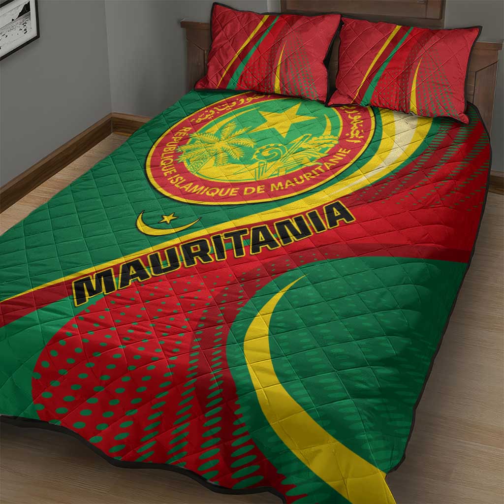 Mauritania Independence Day Quilt Bed Set with Mauritanian Seal - Special Version LT01