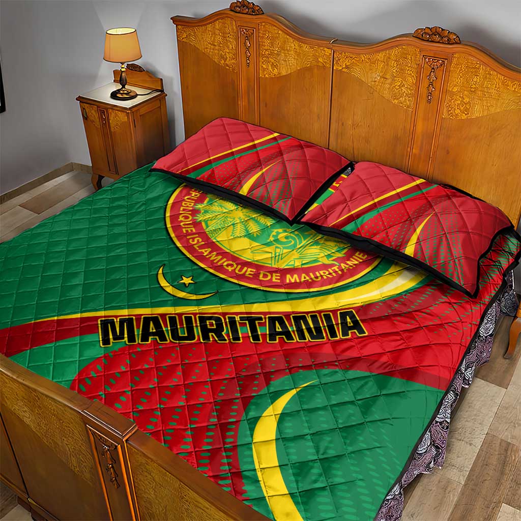 Mauritania Independence Day Quilt Bed Set with Mauritanian Seal - Special Version LT01