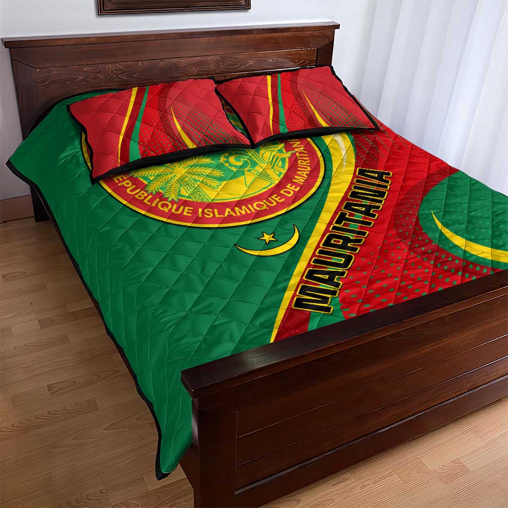 Mauritania Independence Day Quilt Bed Set with Mauritanian Seal - Special Version LT01
