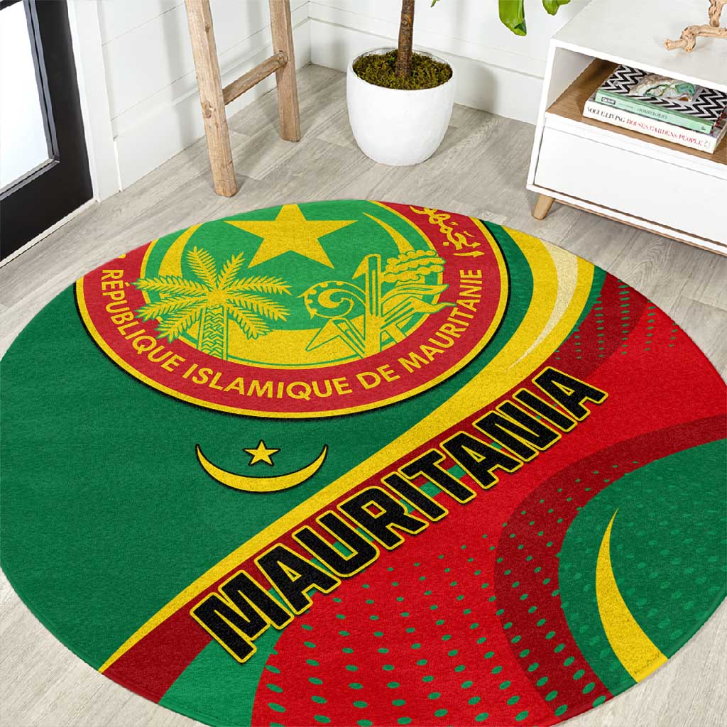 Mauritania Independence Day Round Carpet with Mauritanian Seal - Special Version LT01