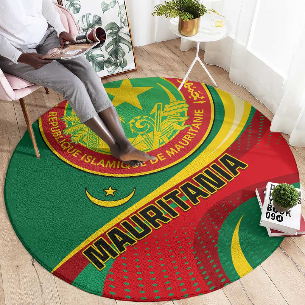 Mauritania Independence Day Round Carpet with Mauritanian Seal - Special Version LT01