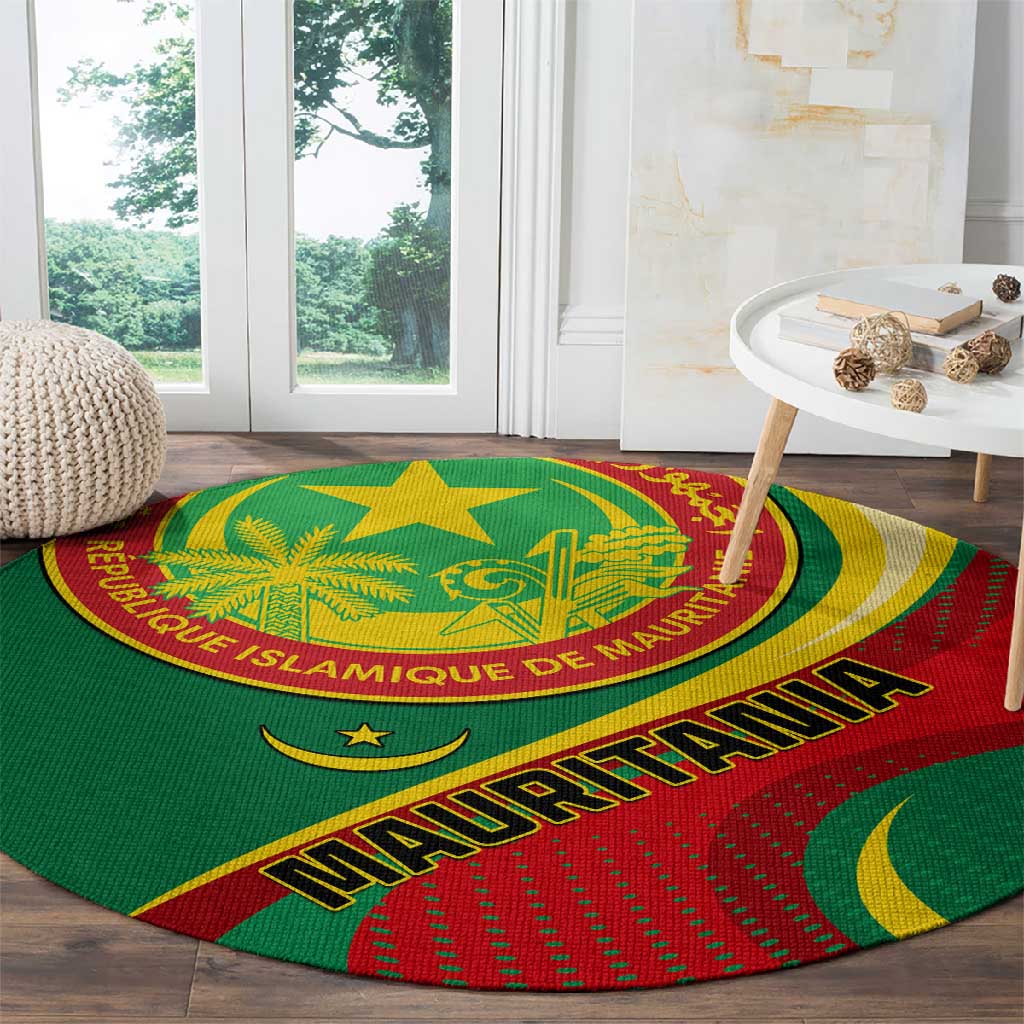 Mauritania Independence Day Round Carpet with Mauritanian Seal - Special Version LT01