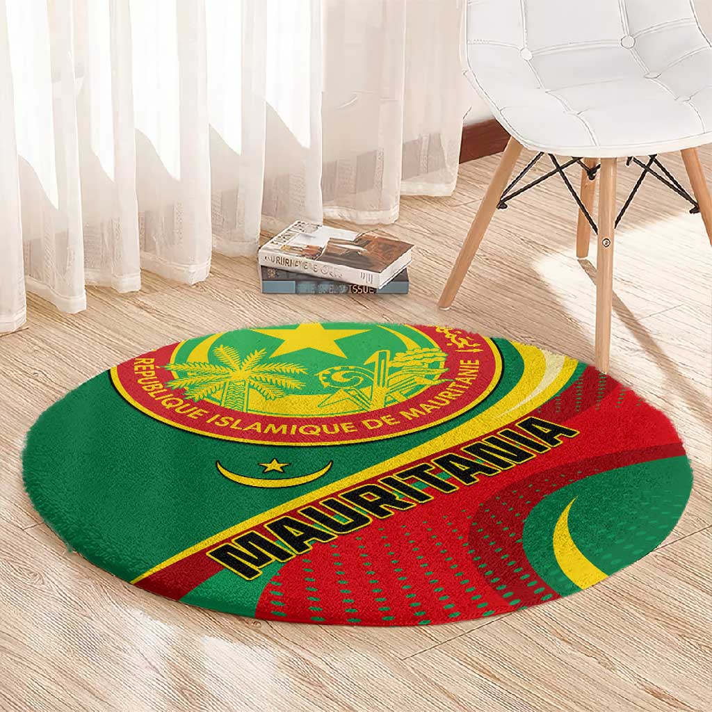 Mauritania Independence Day Round Carpet with Mauritanian Seal - Special Version LT01