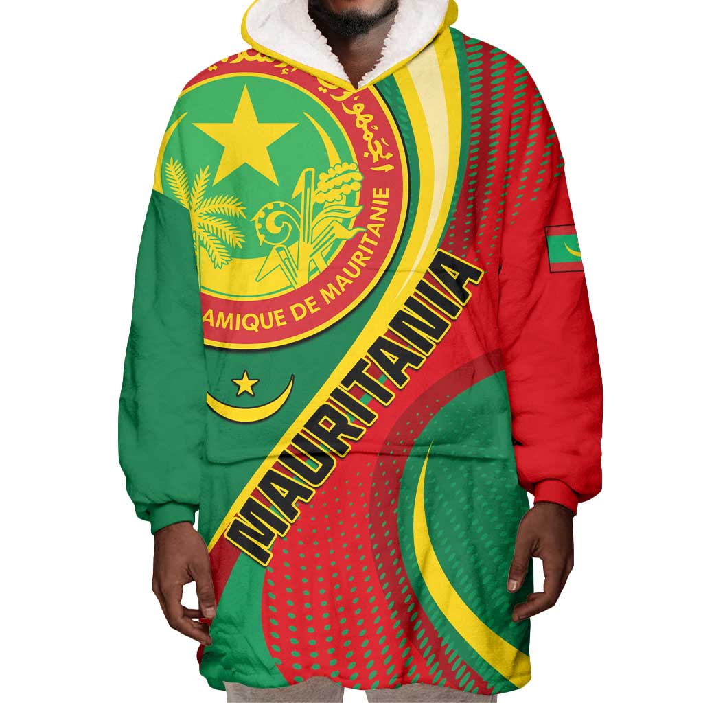 Personalized Mauritania Independence Day Wearable Blanket Hoodie with Mauritanian Seal - Special Version LT01