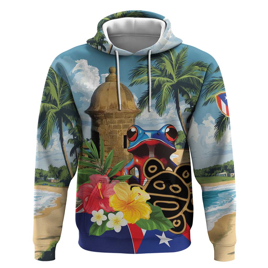Personalized Boricua El Morro Hoodie Puerto Rico Sun Coqui LT01