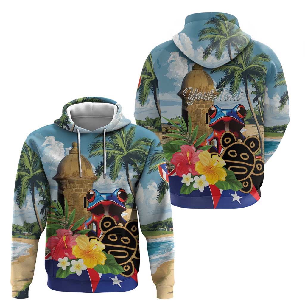 Personalized Boricua El Morro Hoodie Puerto Rico Sun Coqui LT01