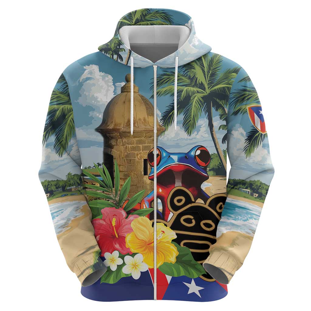 Personalized Boricua El Morro Hoodie Puerto Rico Sun Coqui LT01