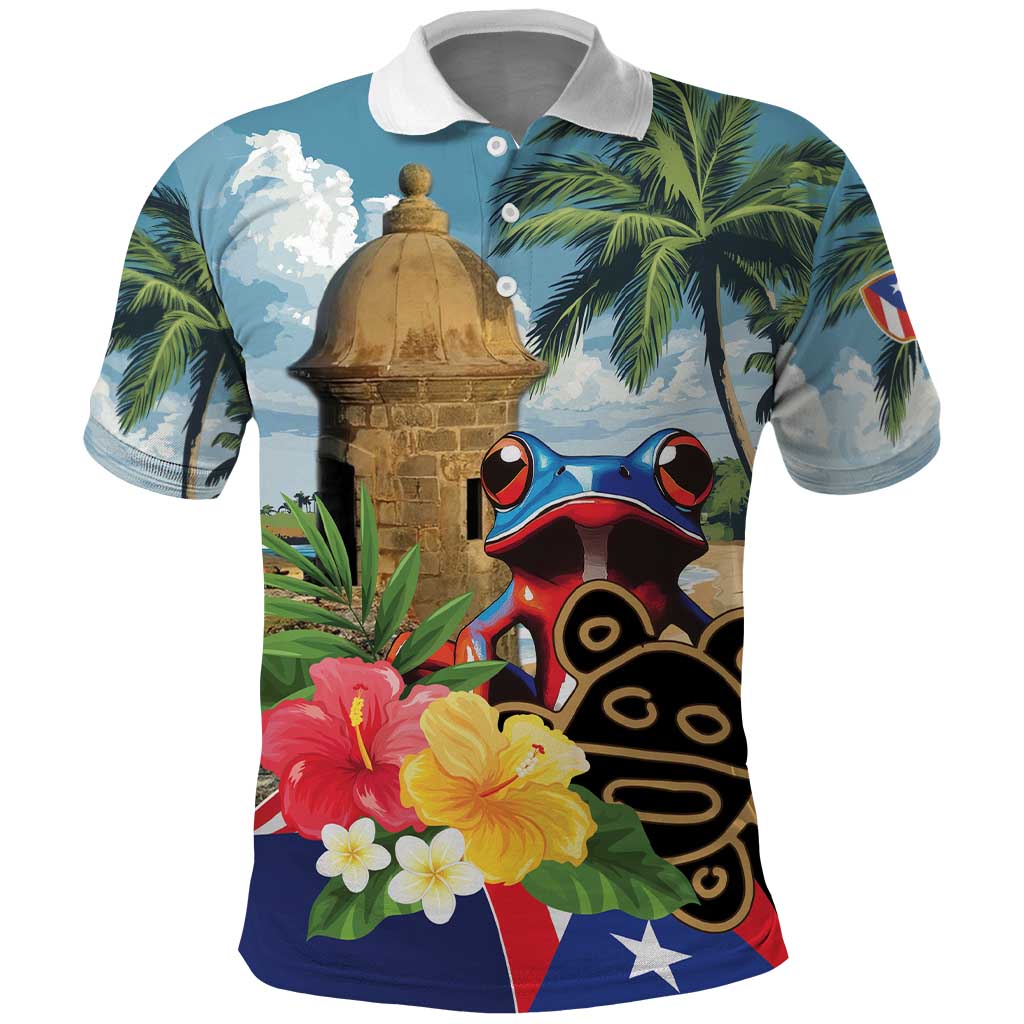 Personalized Boricua El Morro Polo Shirt Puerto Rico Sun Coqui LT01