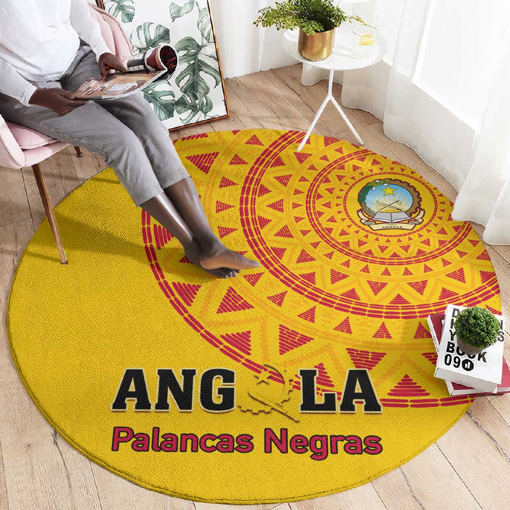 Support Palancas Negras - Yellow Angola Football Round Carpet LT01