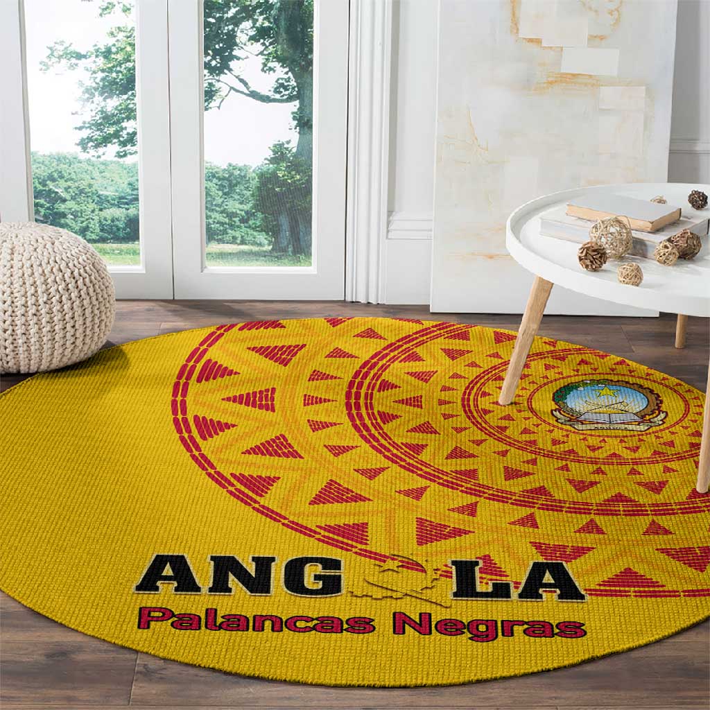 Support Palancas Negras - Yellow Angola Football Round Carpet LT01