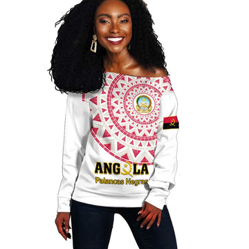Support Palancas Negras - White Angola Football Off Shoulder Sweater LT01