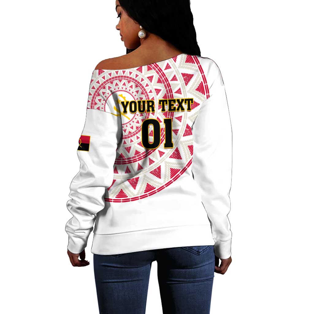 Support Palancas Negras - White Angola Football Off Shoulder Sweater LT01