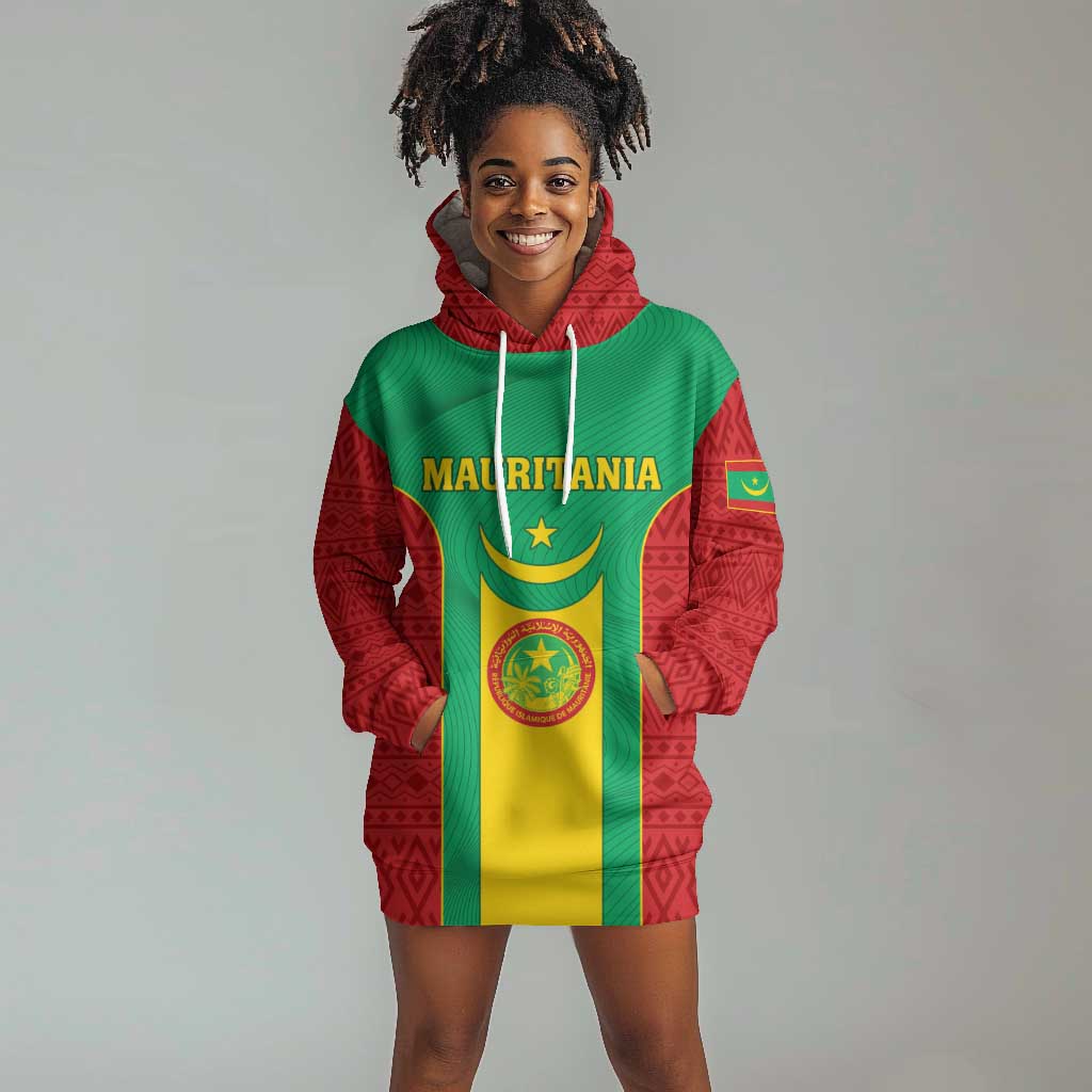 Support the Lions of Chinguetti - Mauritania Football Hoodie Dress LT01