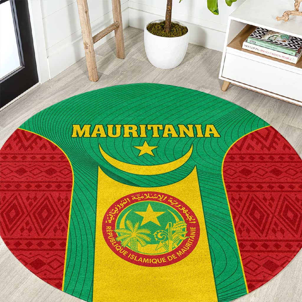 Support the Lions of Chinguetti - Mauritania Football Round Carpet LT01