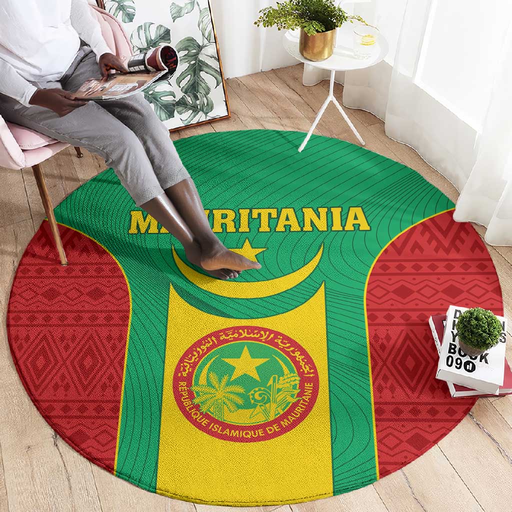 Support the Lions of Chinguetti - Mauritania Football Round Carpet LT01