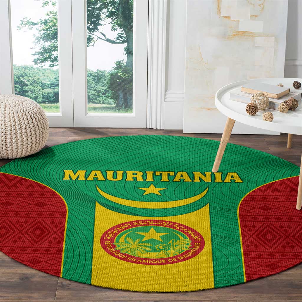Support the Lions of Chinguetti - Mauritania Football Round Carpet LT01