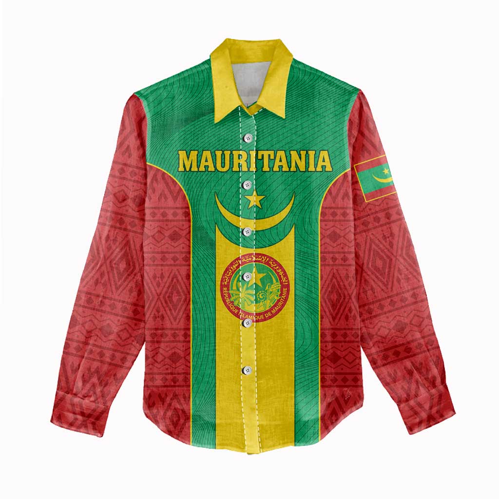 Support the Lions of Chinguetti - Mauritania Football Women Casual Shirt LT01
