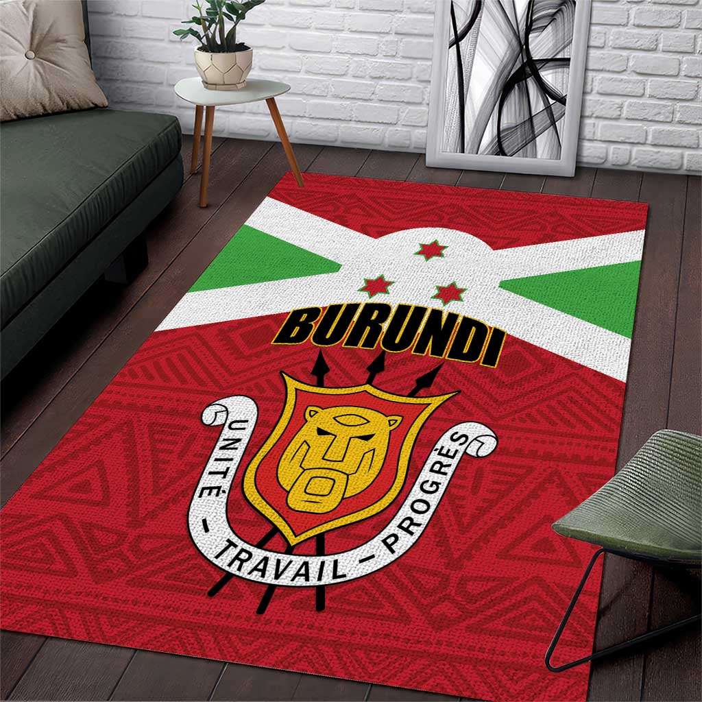Burundi Area Rug Coat Of Arms African Pattern LT01