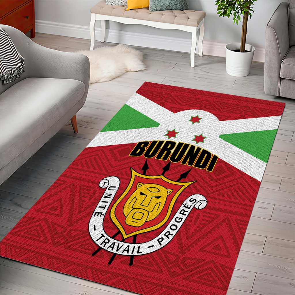 Burundi Area Rug Coat Of Arms African Pattern LT01