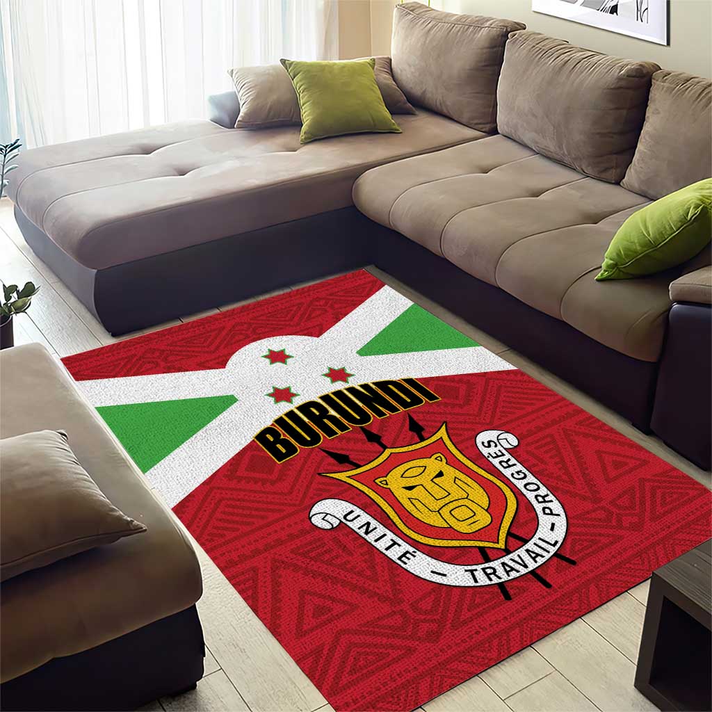 Burundi Area Rug Coat Of Arms African Pattern LT01