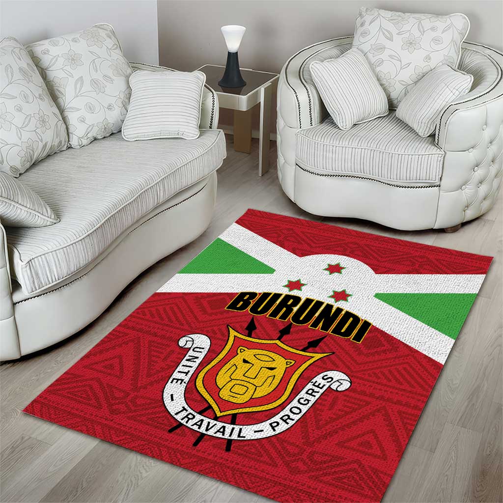 Burundi Area Rug Coat Of Arms African Pattern LT01