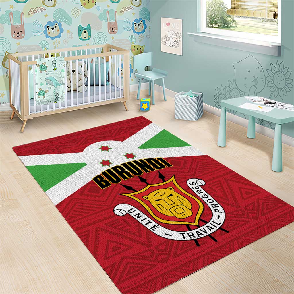 Burundi Area Rug Coat Of Arms African Pattern LT01