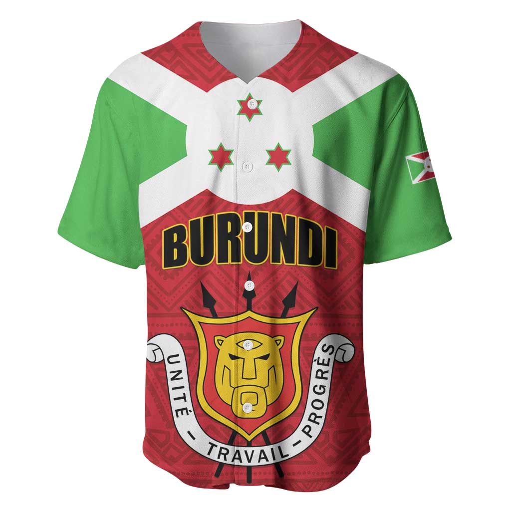 Personalized Burundi Baseball Jersey Coat Of Arms African Pattern LT01