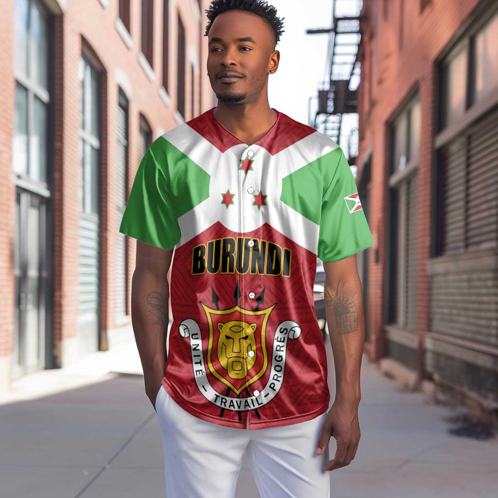 Personalized Burundi Baseball Jersey Coat Of Arms African Pattern LT01