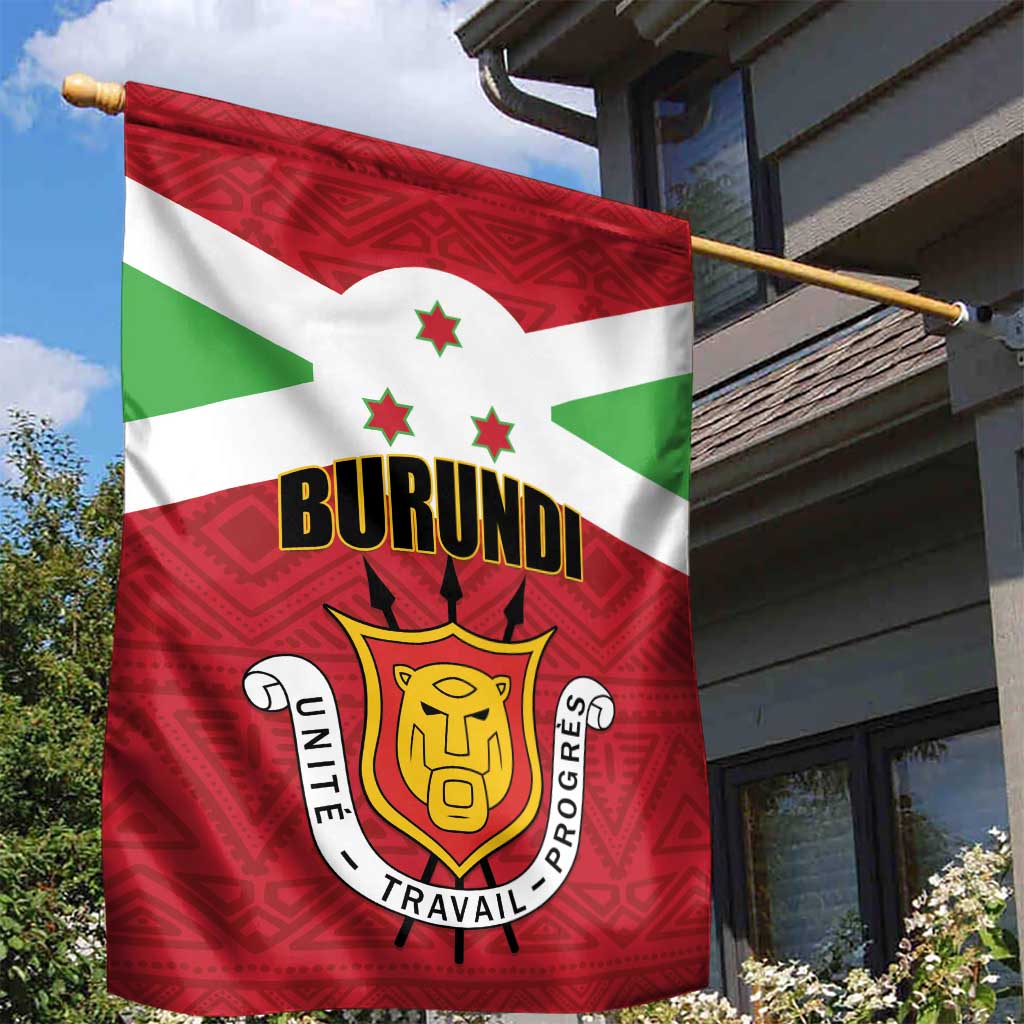 Burundi Garden Flag Coat Of Arms African Pattern LT01