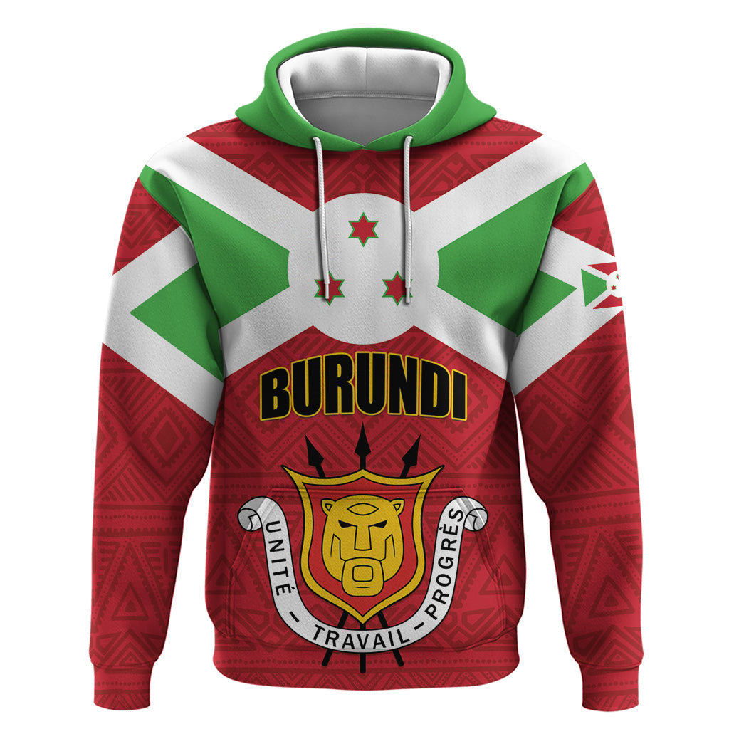 Personalized Burundi Hoodie Coat Of Arms African Pattern LT01