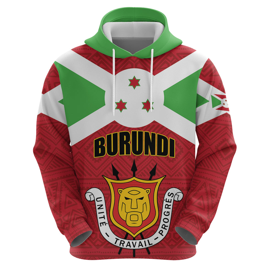 Personalized Burundi Hoodie Coat Of Arms African Pattern LT01