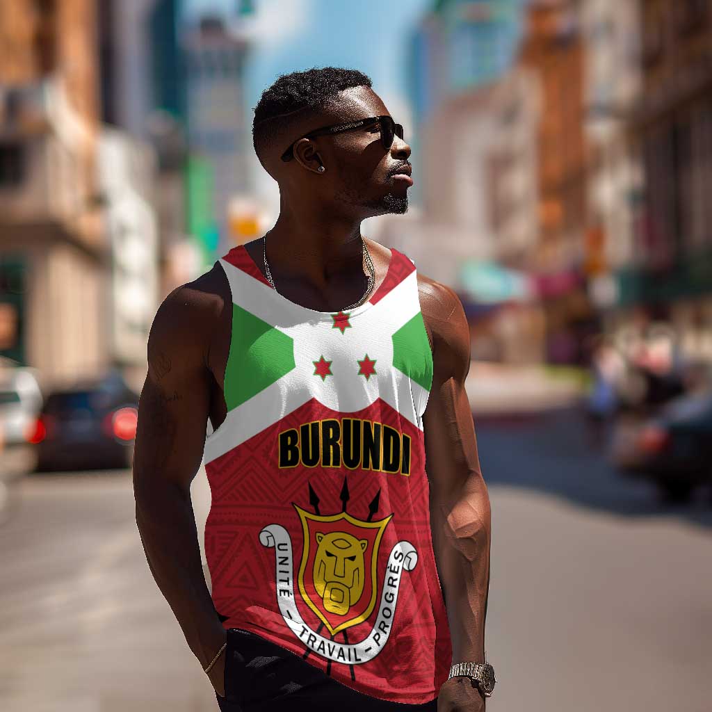 Personalized Burundi Men Tank Top Coat Of Arms African Pattern LT01