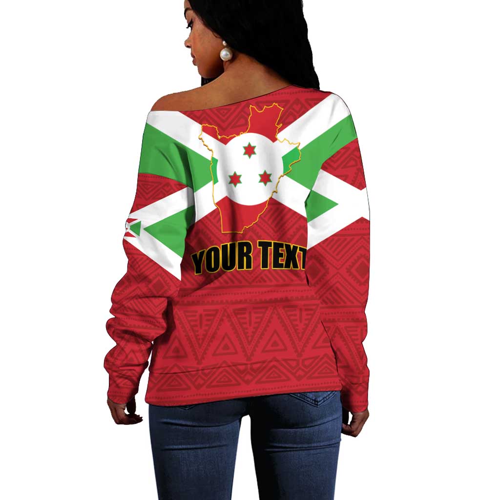 Personalized Burundi Off Shoulder Sweater Coat Of Arms African Pattern LT01