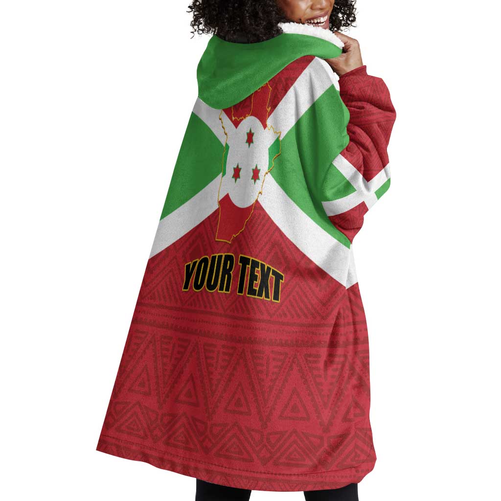 Personalized Burundi Wearable Blanket Hoodie Coat Of Arms African Pattern LT01